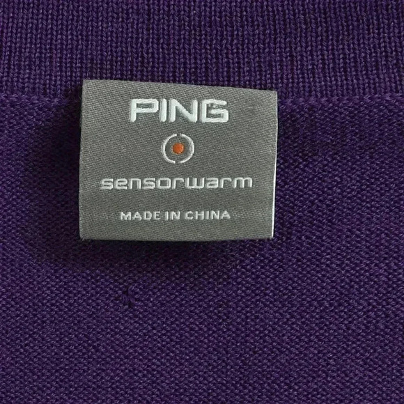 Ping Merino Wool Sweater Purple V-Neck Long Sleeve Size  Large - Picture 4 of 10